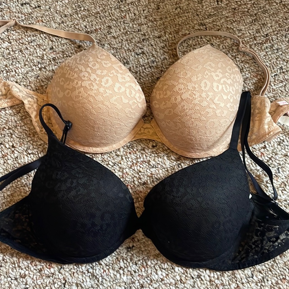 PINK Victorias Secret wear everywhere push up bras leopard print 34C